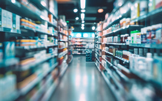 Aisle in a UK supermarket.